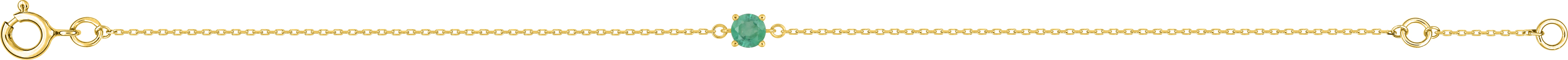 Bracelet Or Longueur 16.5cm Emeraude