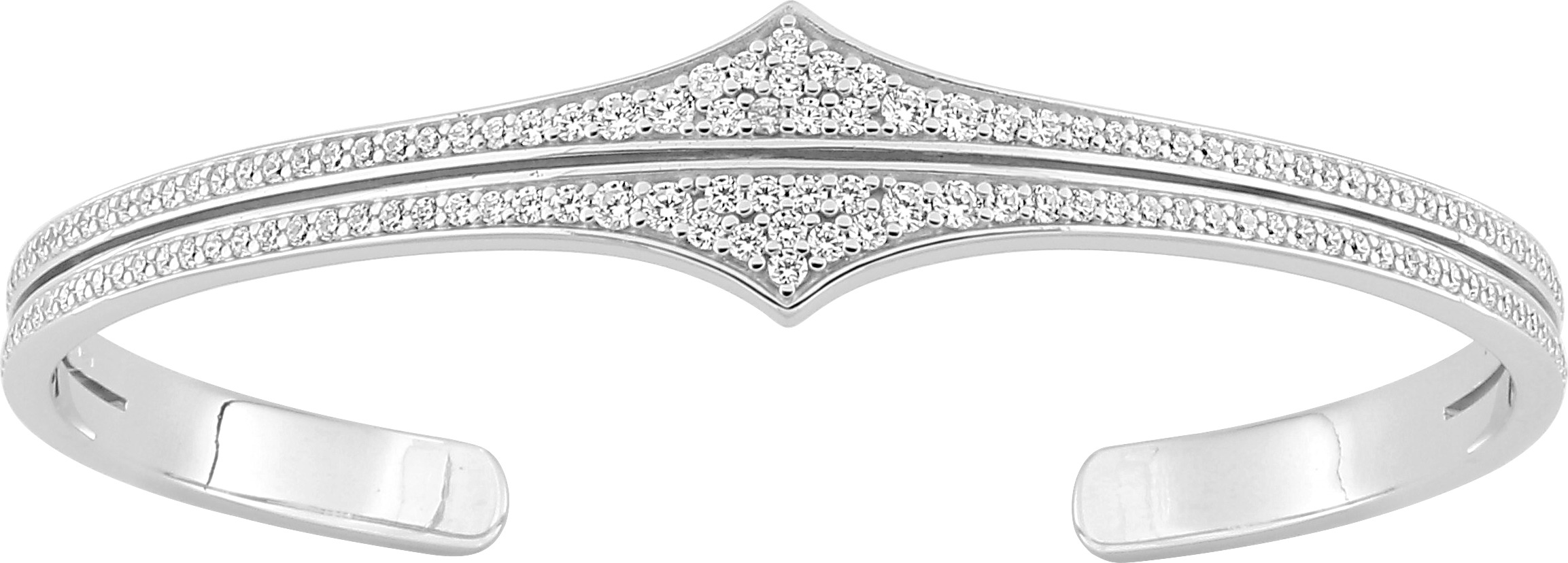 Jonc Argent Rhodié Zirconium