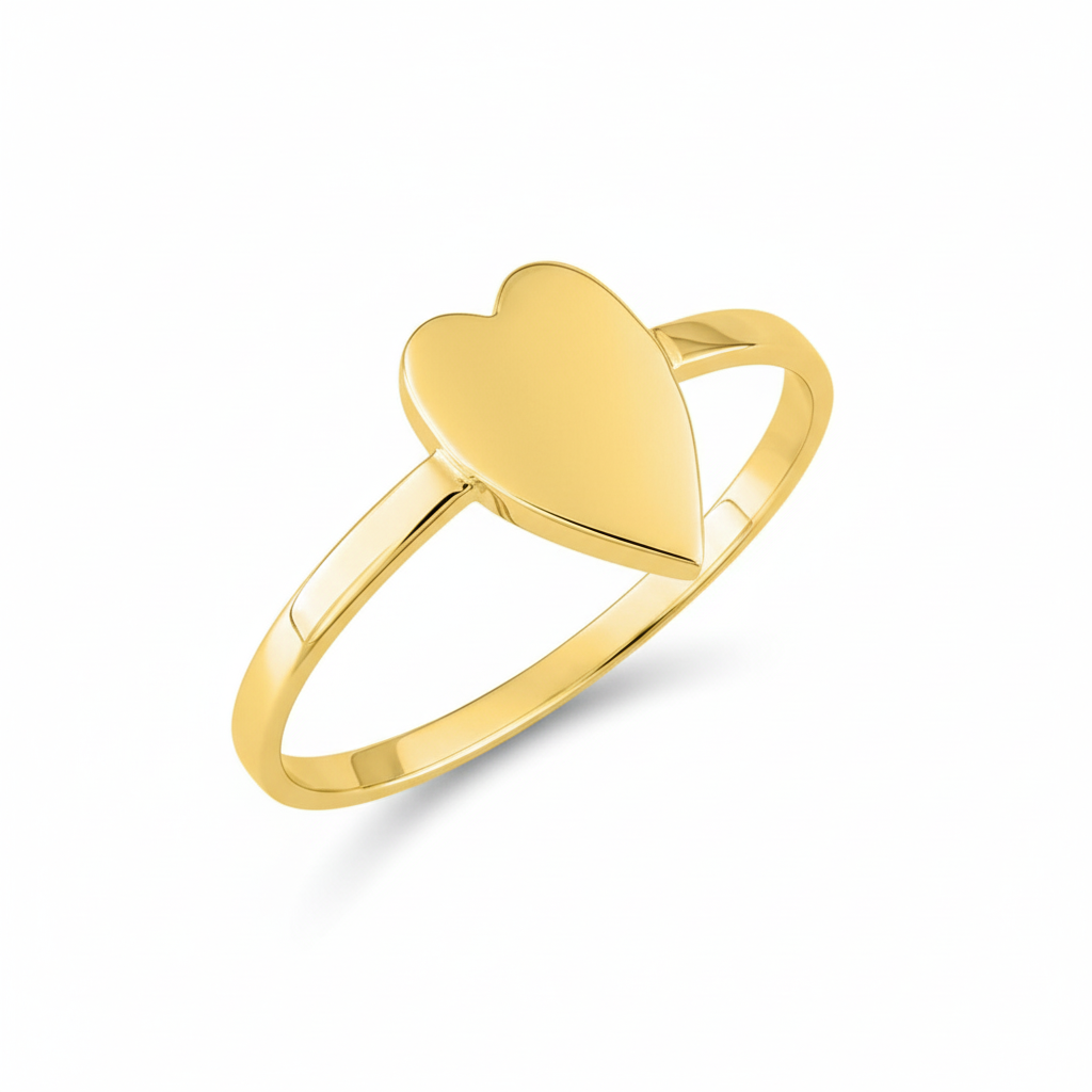 Bague Plaqué Or Coeur