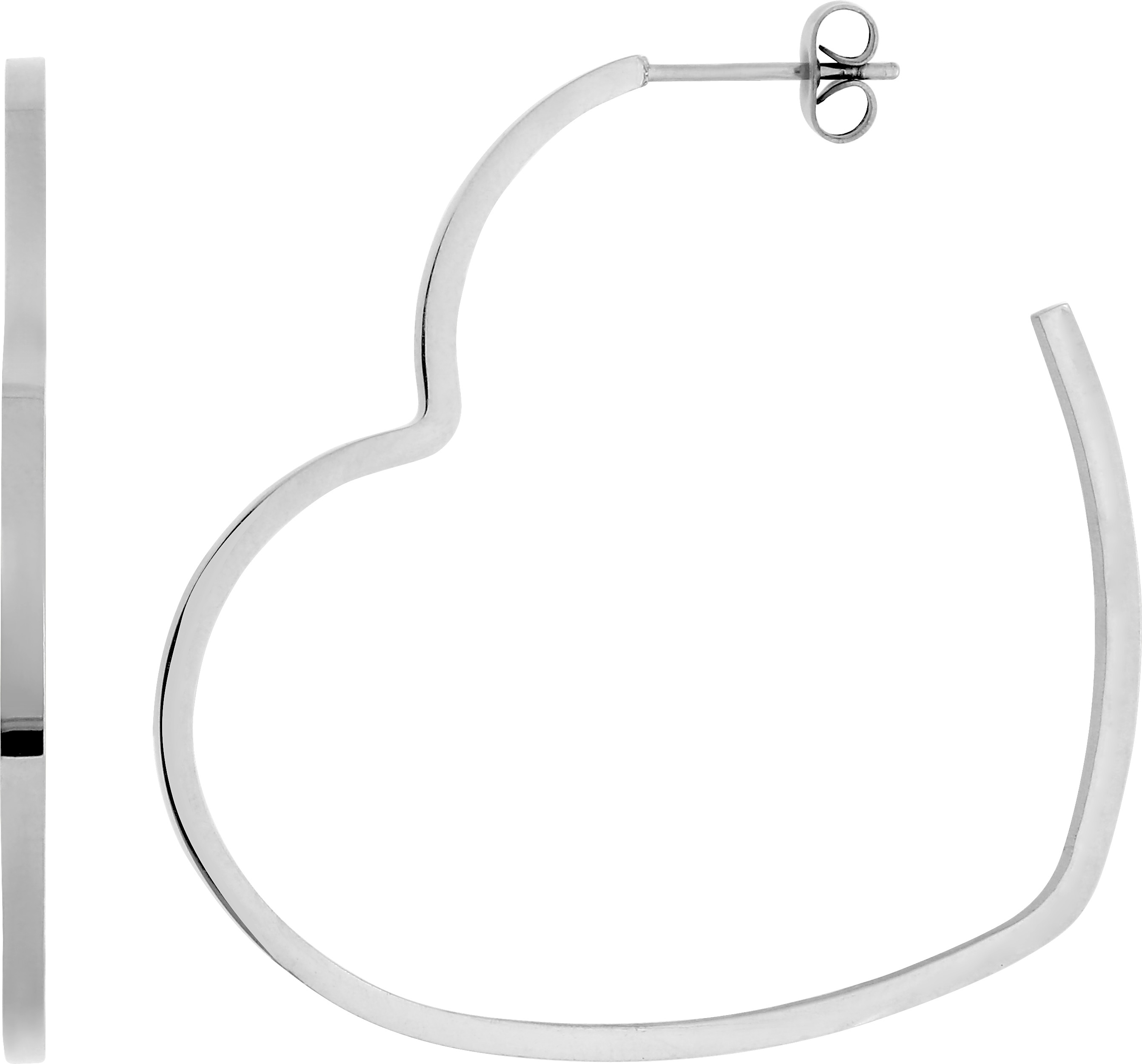 Boucles d'oreilles Demi-créoles Acier Coeur - Boucles d'oreilles