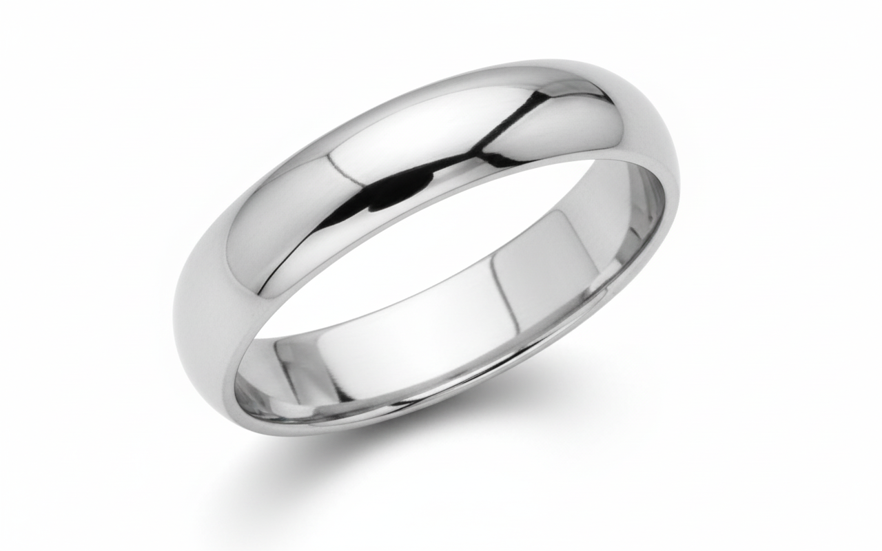 Alliance Homme Argent Rhodié - Bague