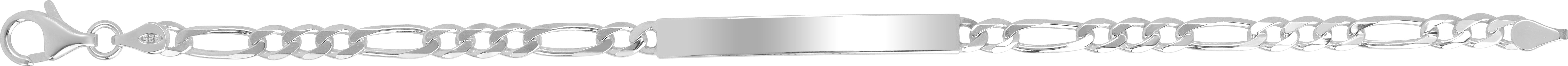 Gourmette Homme Argent Rhodié figaro Largeur 5mm