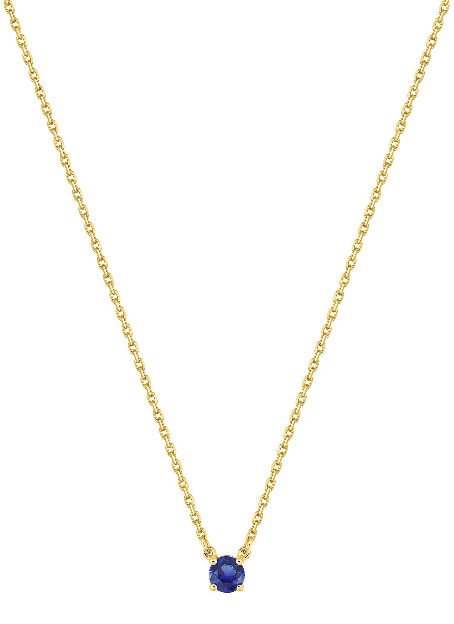 Collier Or 18k Longueur 40cm Saphir