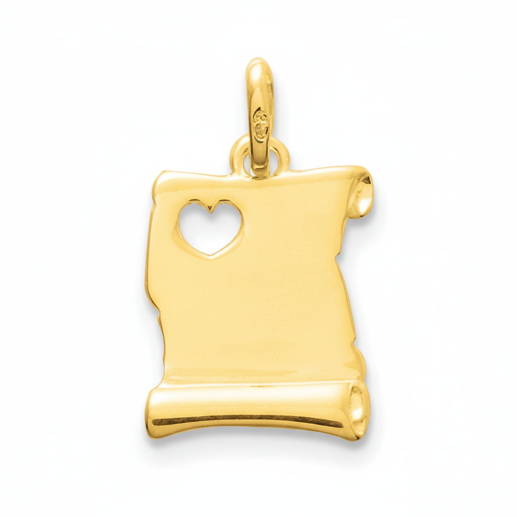 Pendentif Parchemin Plaqué Or - Pendentif