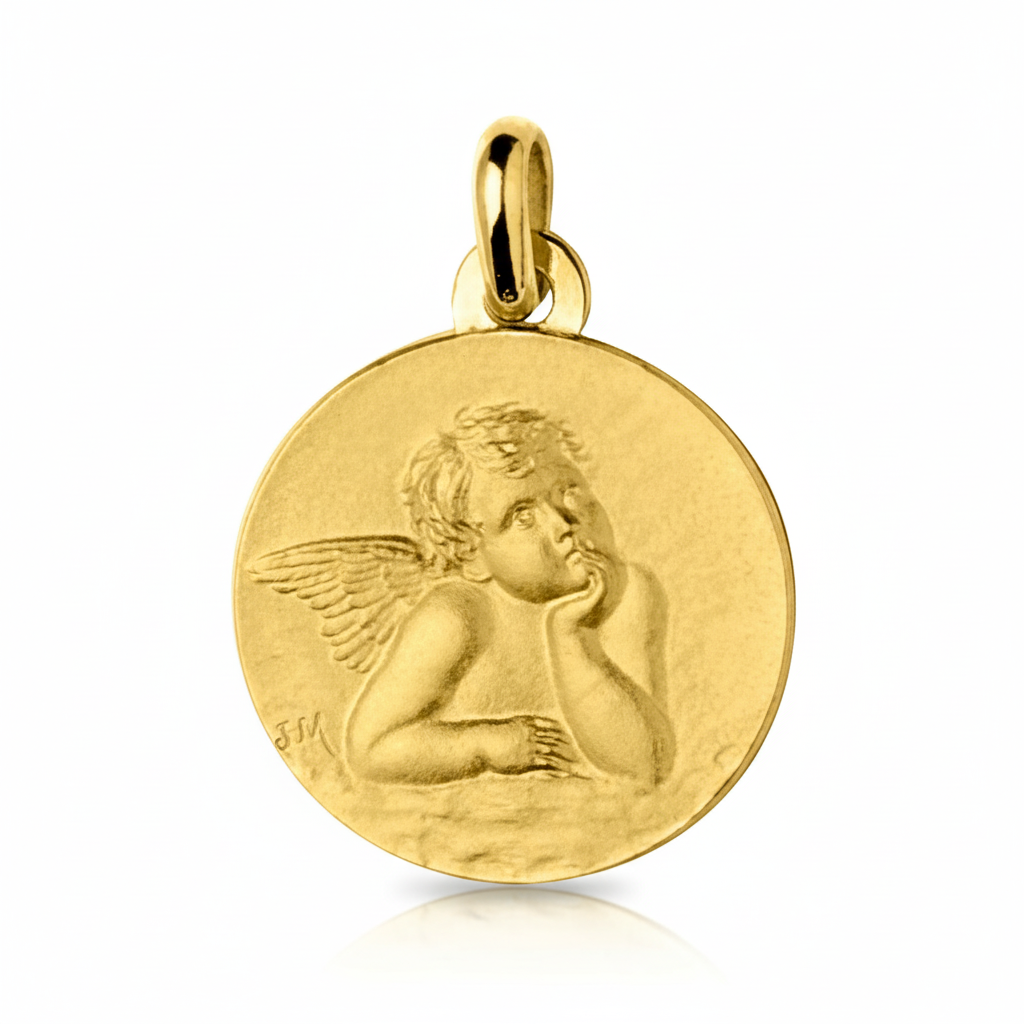 Pendentif Médaille Or 18k Ange de Raphaël