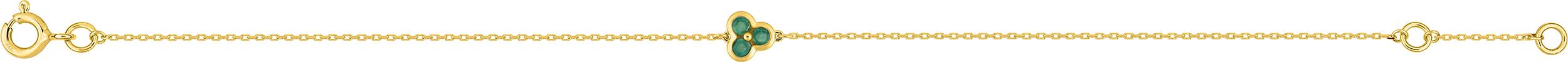 Bracelet Or Longueur 16.5cm Emeraude