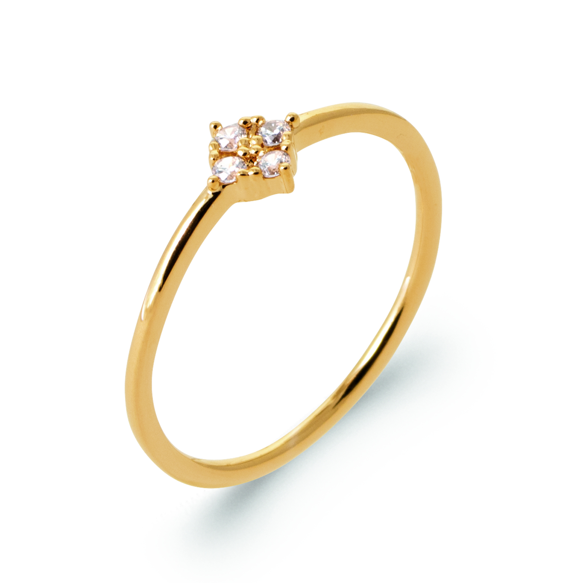 Bague Plaqué Or Zirconium Stacking Minimaliste - Bague