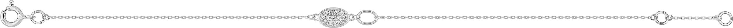 Bracelet Or Blanc Longueur 16.5cm Zirconium