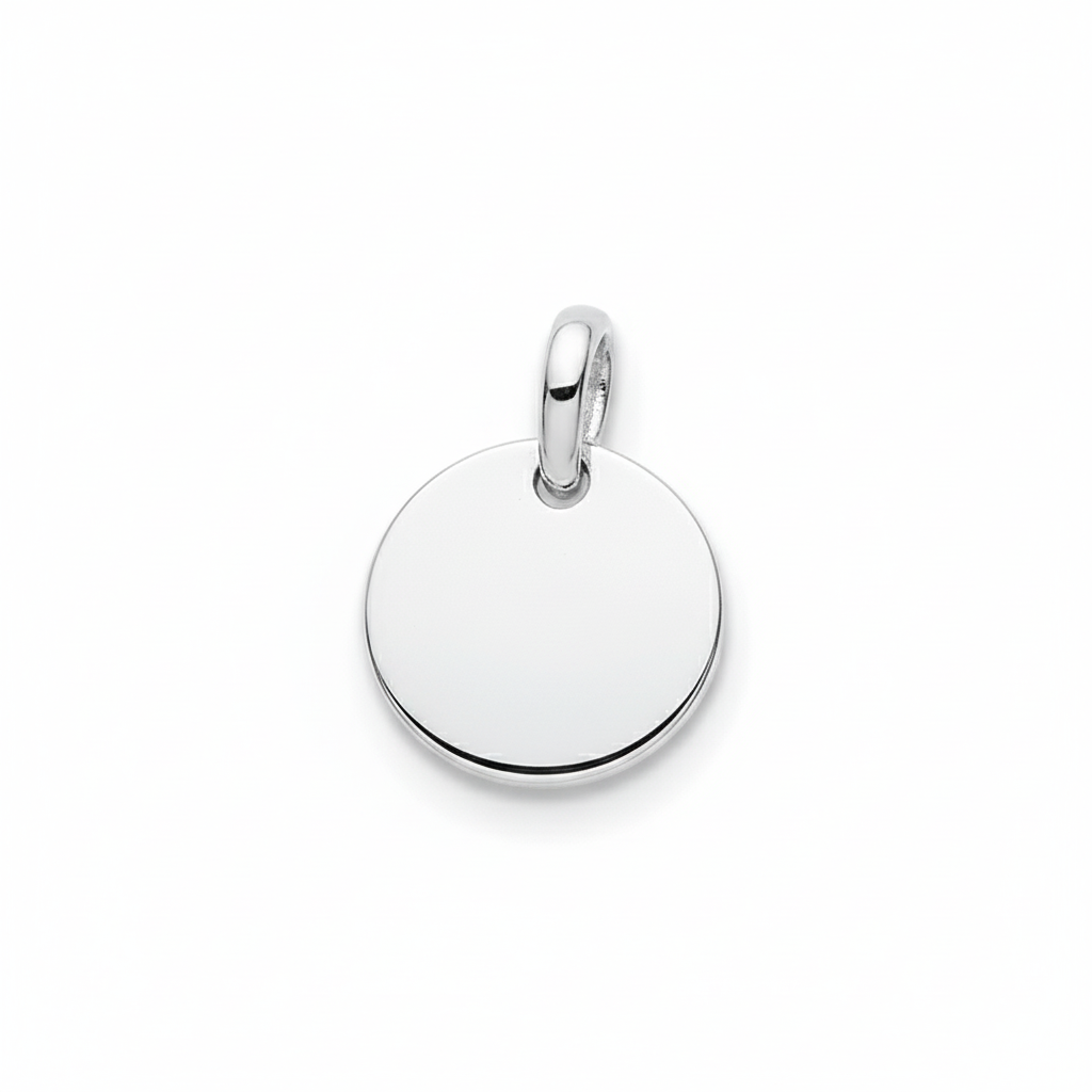 Pendentif Médaille Fille Argent Rhodié - Pendentif