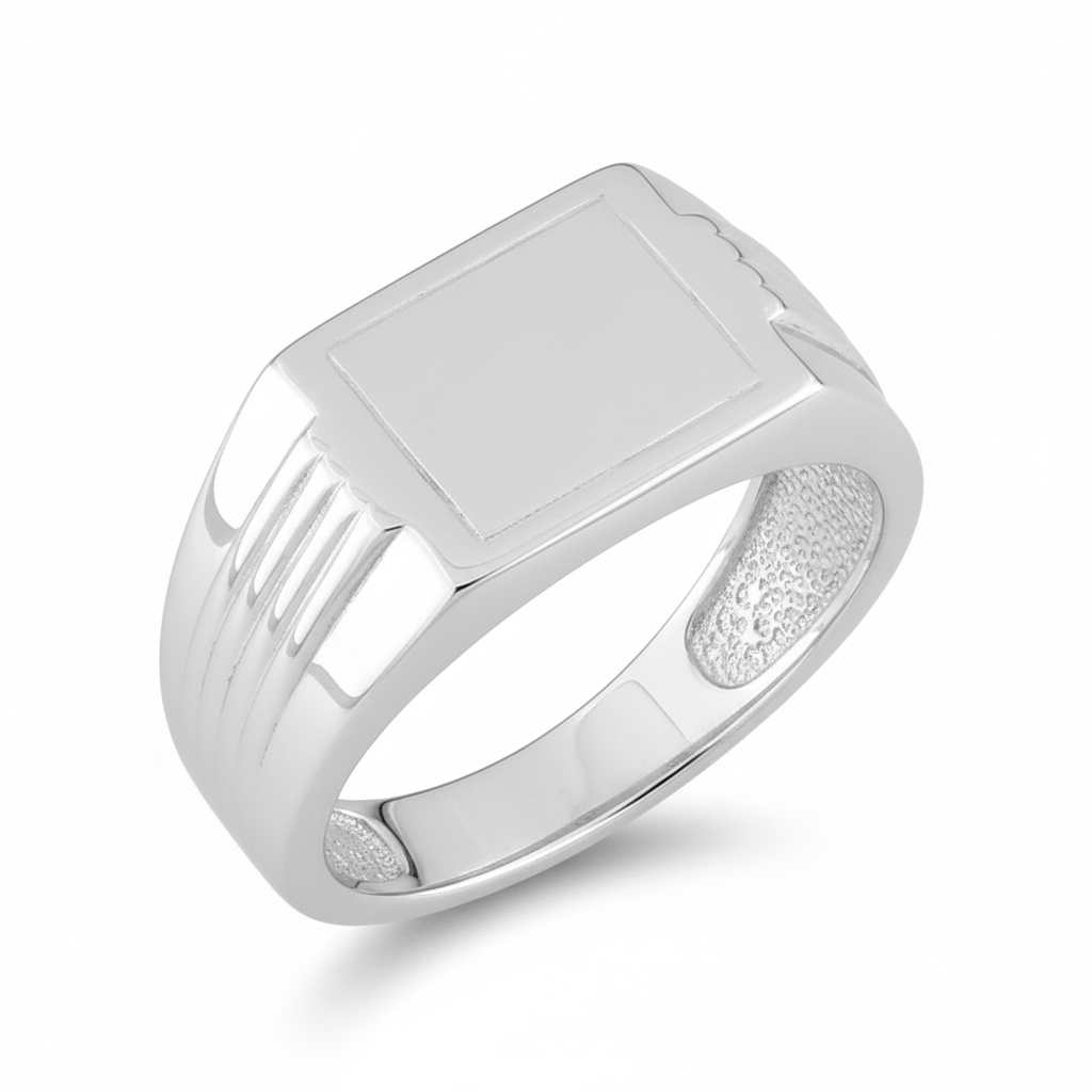 Chevalière Homme Argent Rhodié - Bague