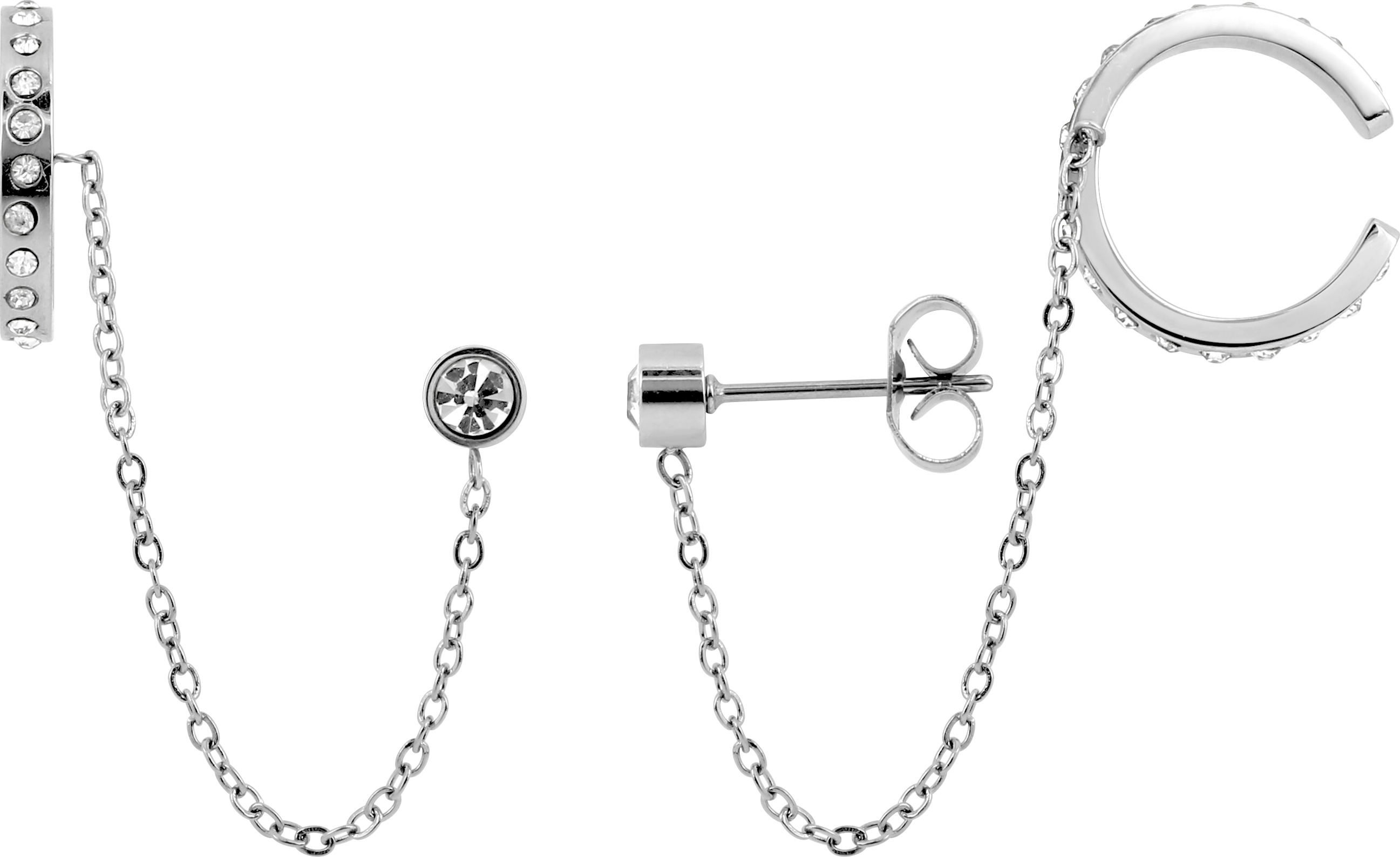 Boucles d'oreilles Acier Cristal