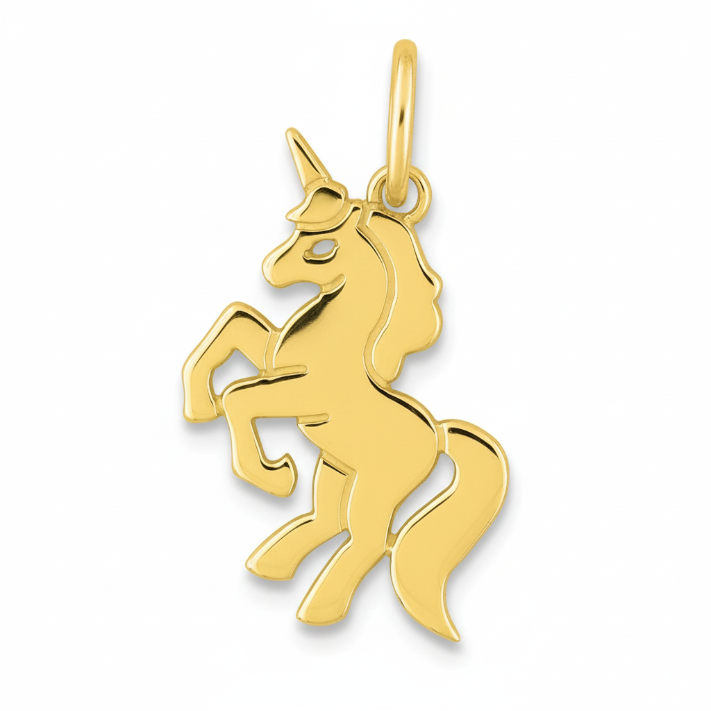 Pendentif Plaqué Or Licorne
