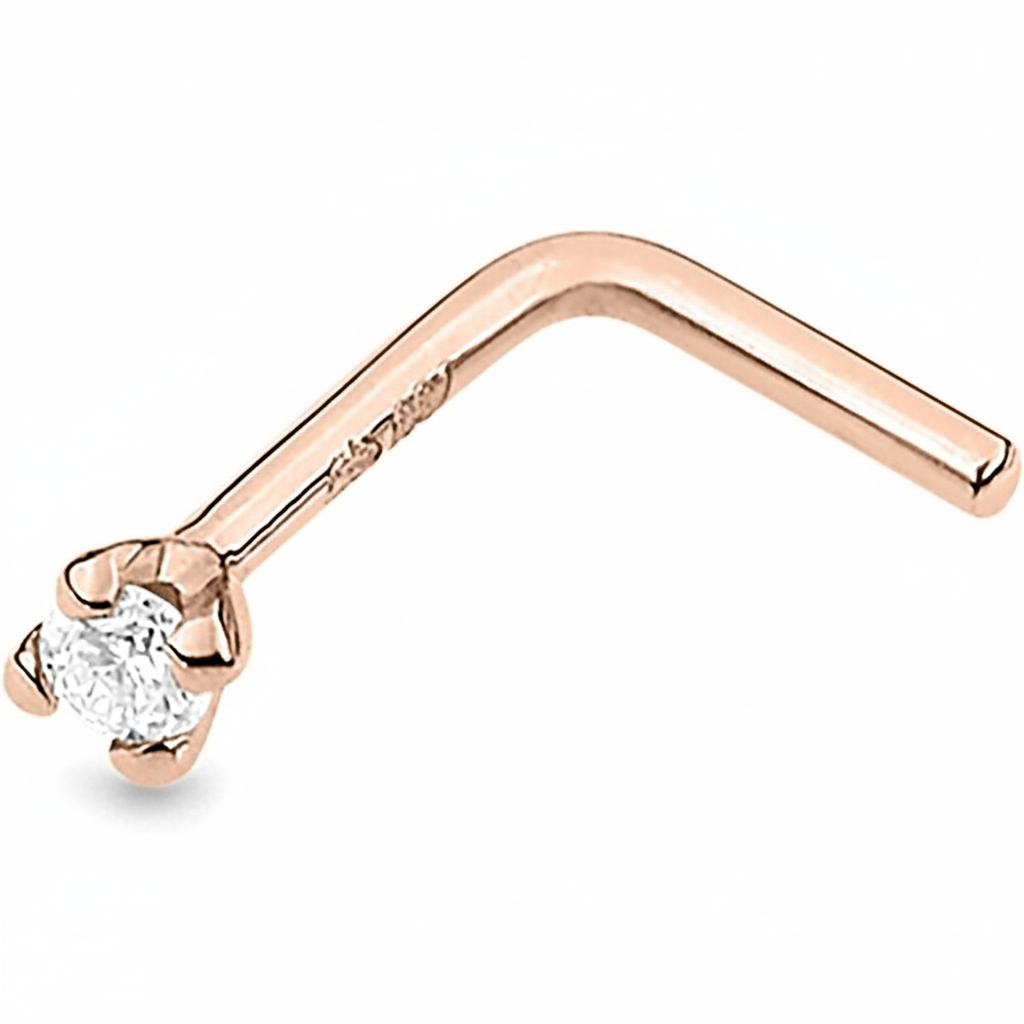 Piercing Nez Or Rose 18k Diamant 0.01ct - Piercing
