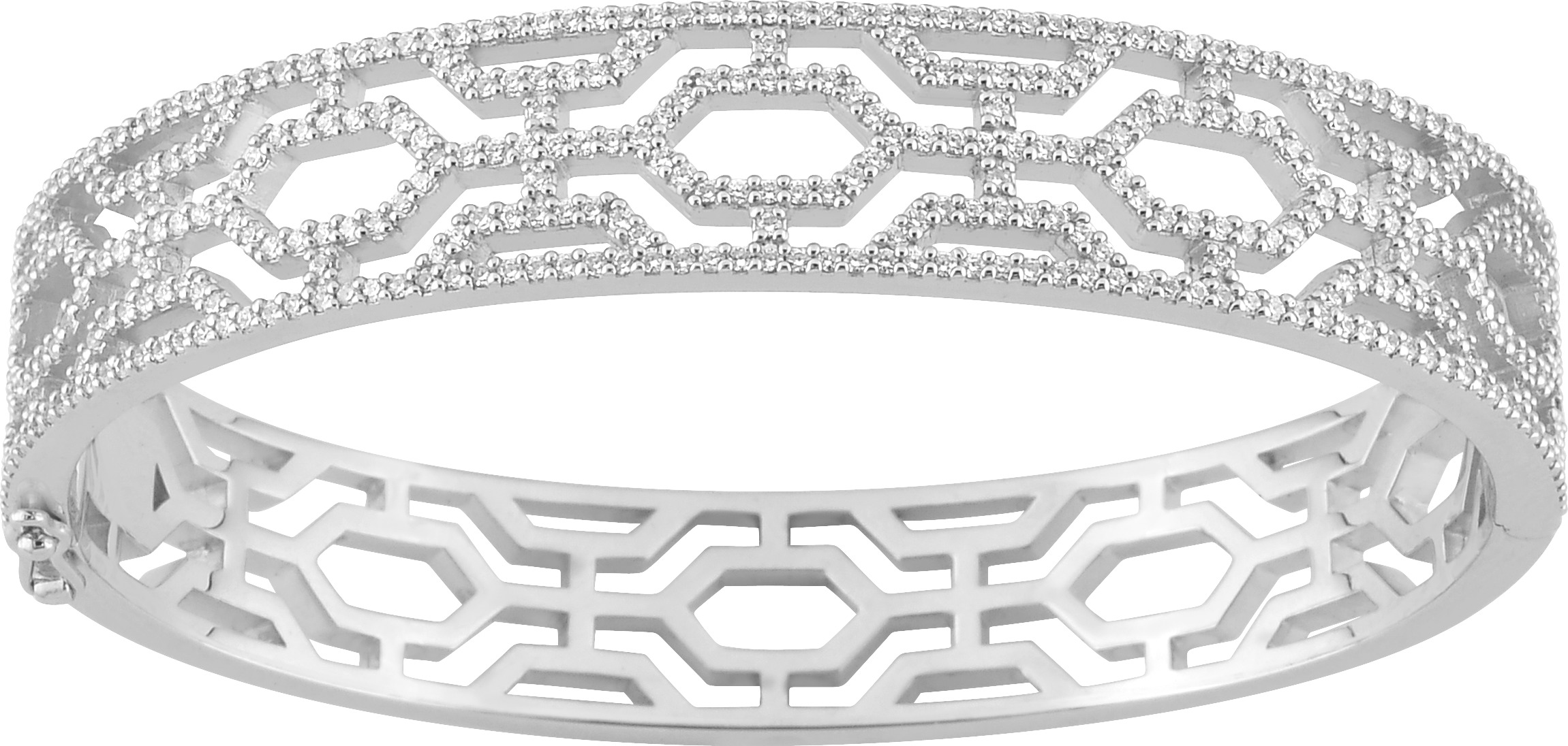 Jonc Argent Rhodié Zirconium