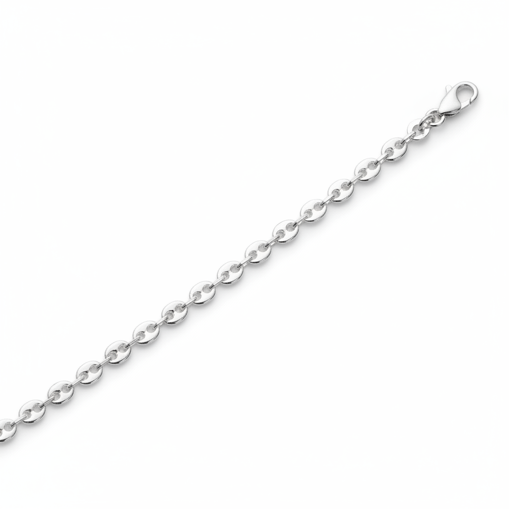 Chaîne Argent graine de café - Collier