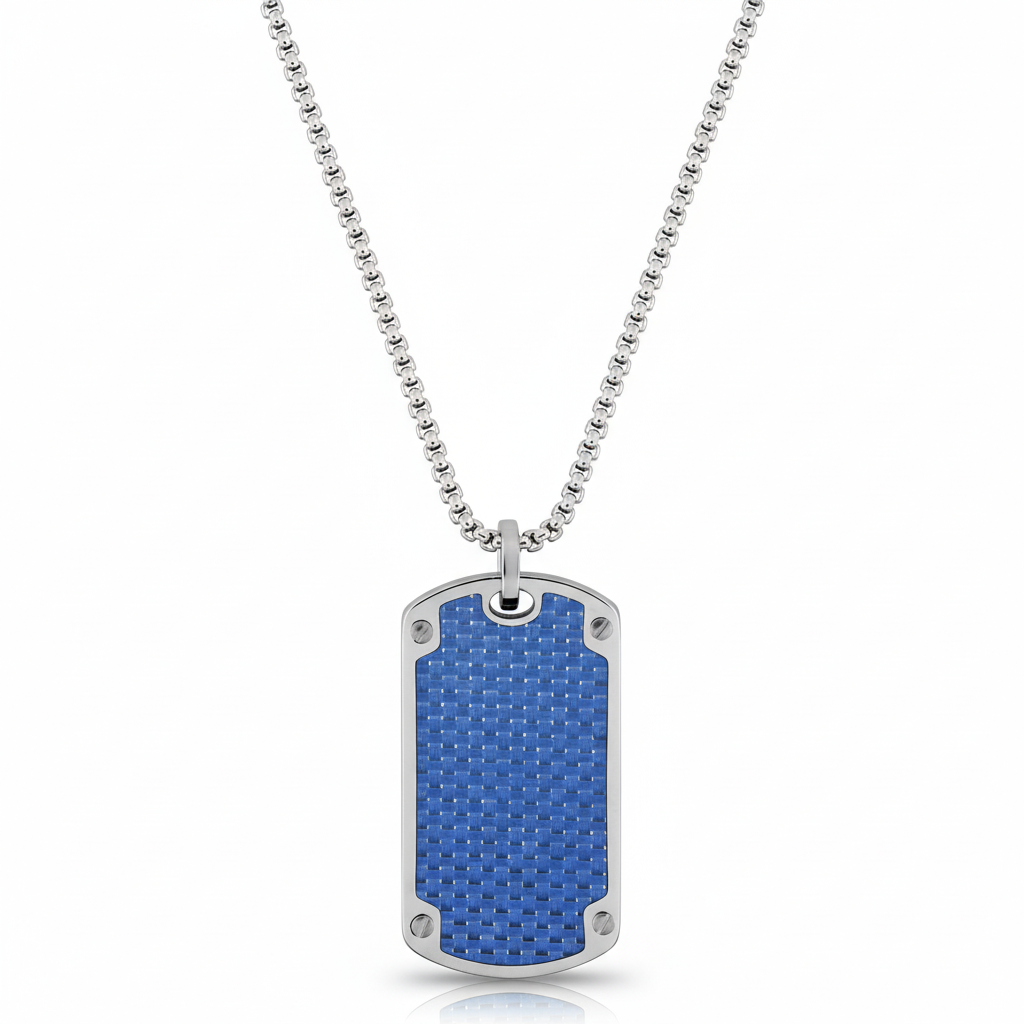 Collier Homme Acier bleu