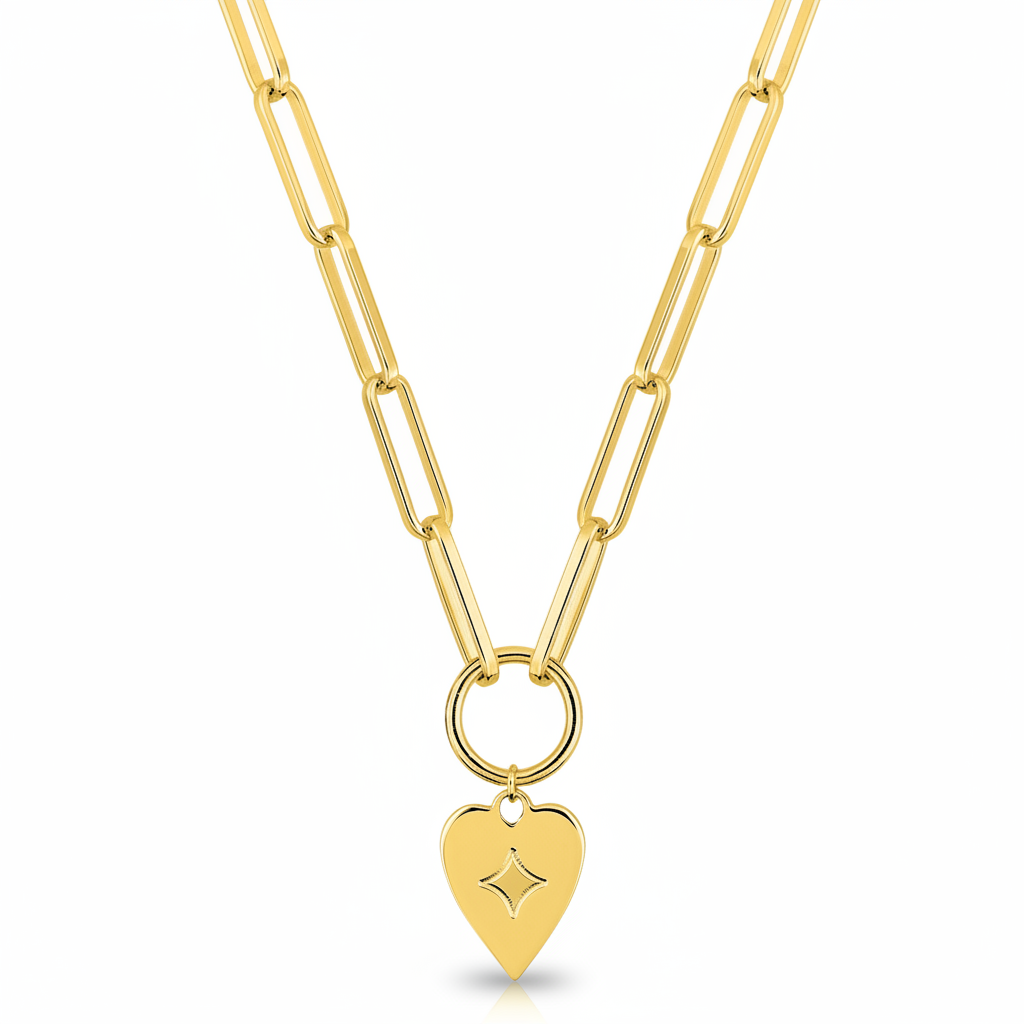 Collier Plaqué Or Longueur 42cm Coeur - Collier