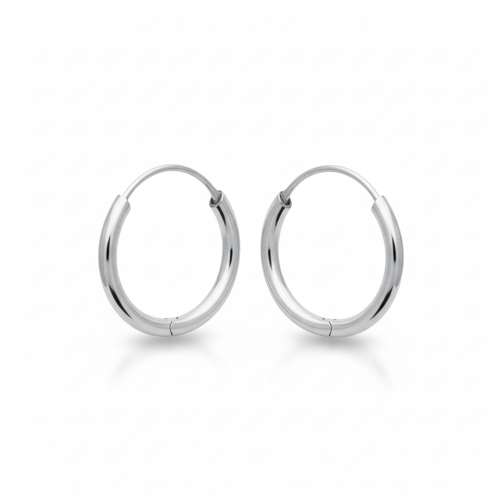 Boucles d'oreilles Créoles Argent Minimaliste - Boucles d'oreilles
