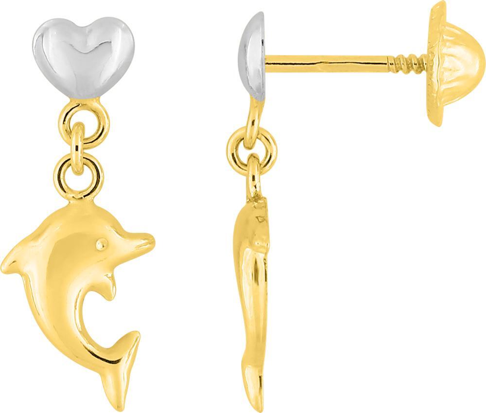 Boucles d'oreilles Or 18k Dauphin