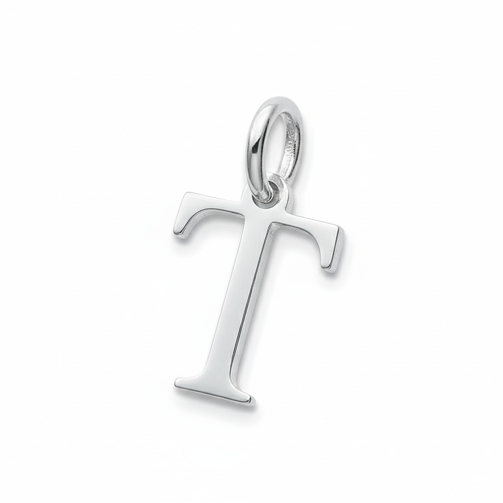 Pendentif Argent Rhodié Lettre
