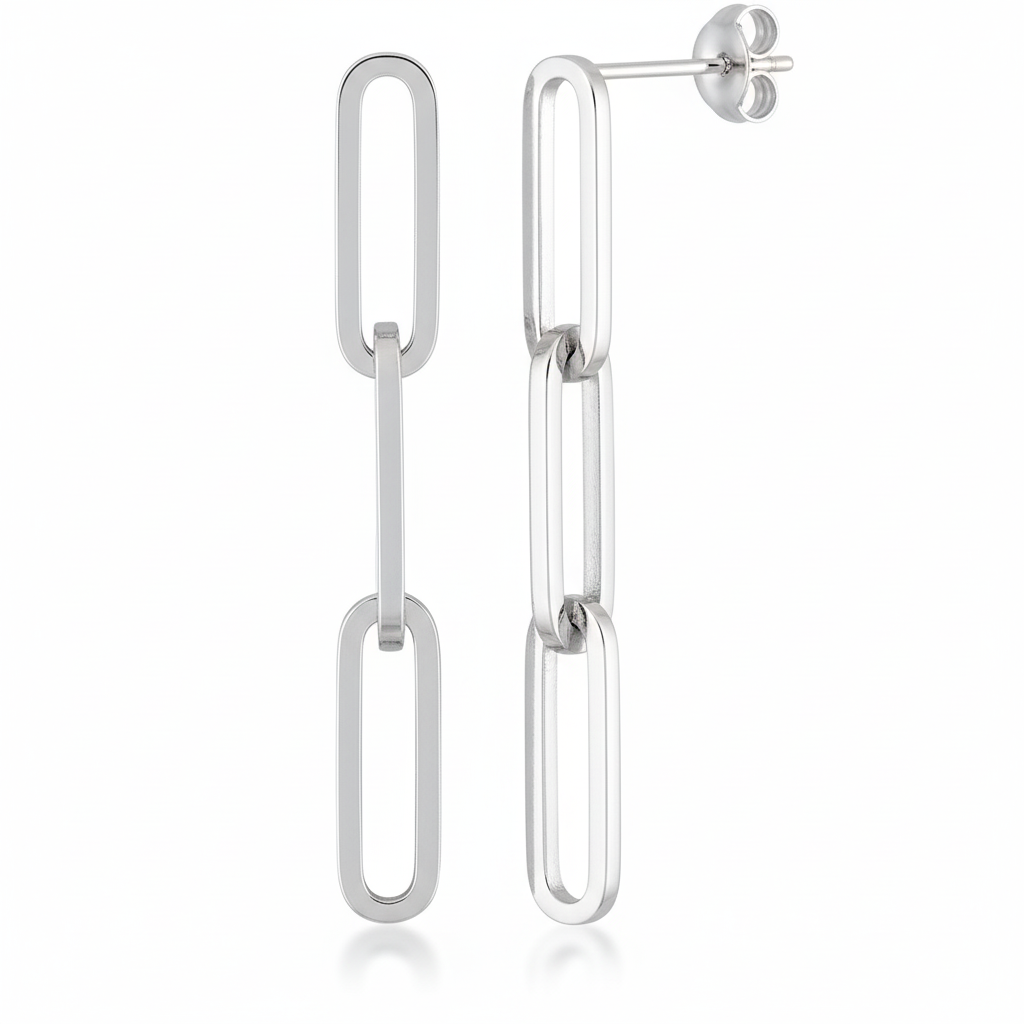 Boucles d'oreilles Pendantes Argent Rhodié - Boucles d'oreilles