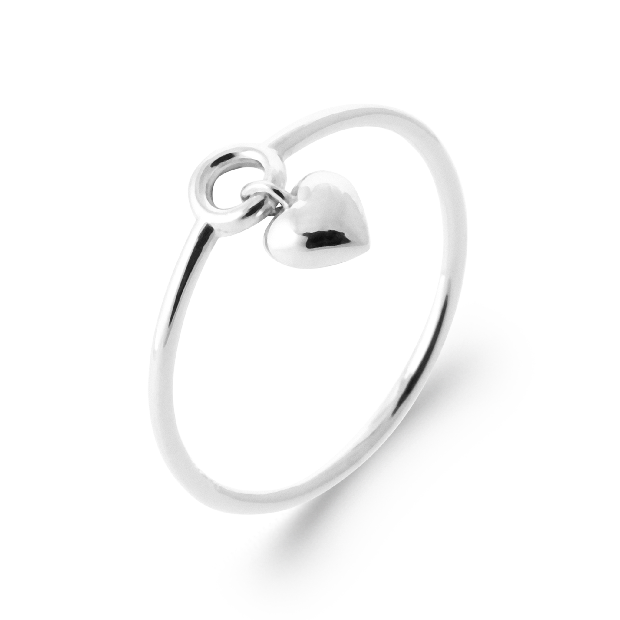 Bague Argent Rhodié Coeurs Minimaliste