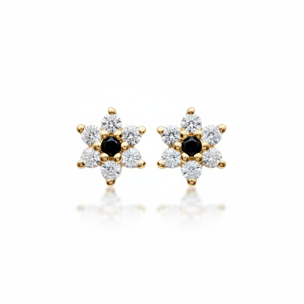 Boucles d'oreilles Clous Plaqué Or Zirconium Étoile