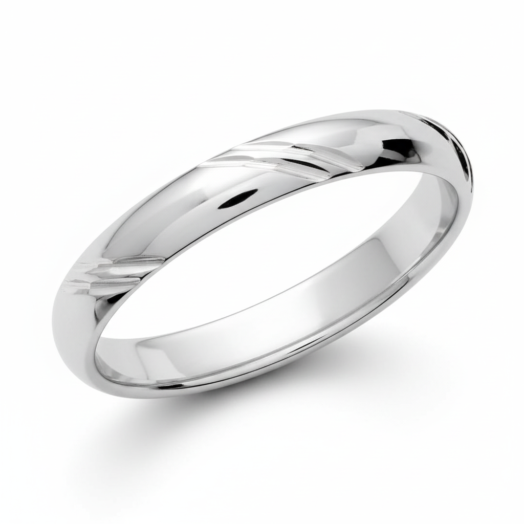 Alliance Homme Argent Rhodié Largeur 3mm - Bague