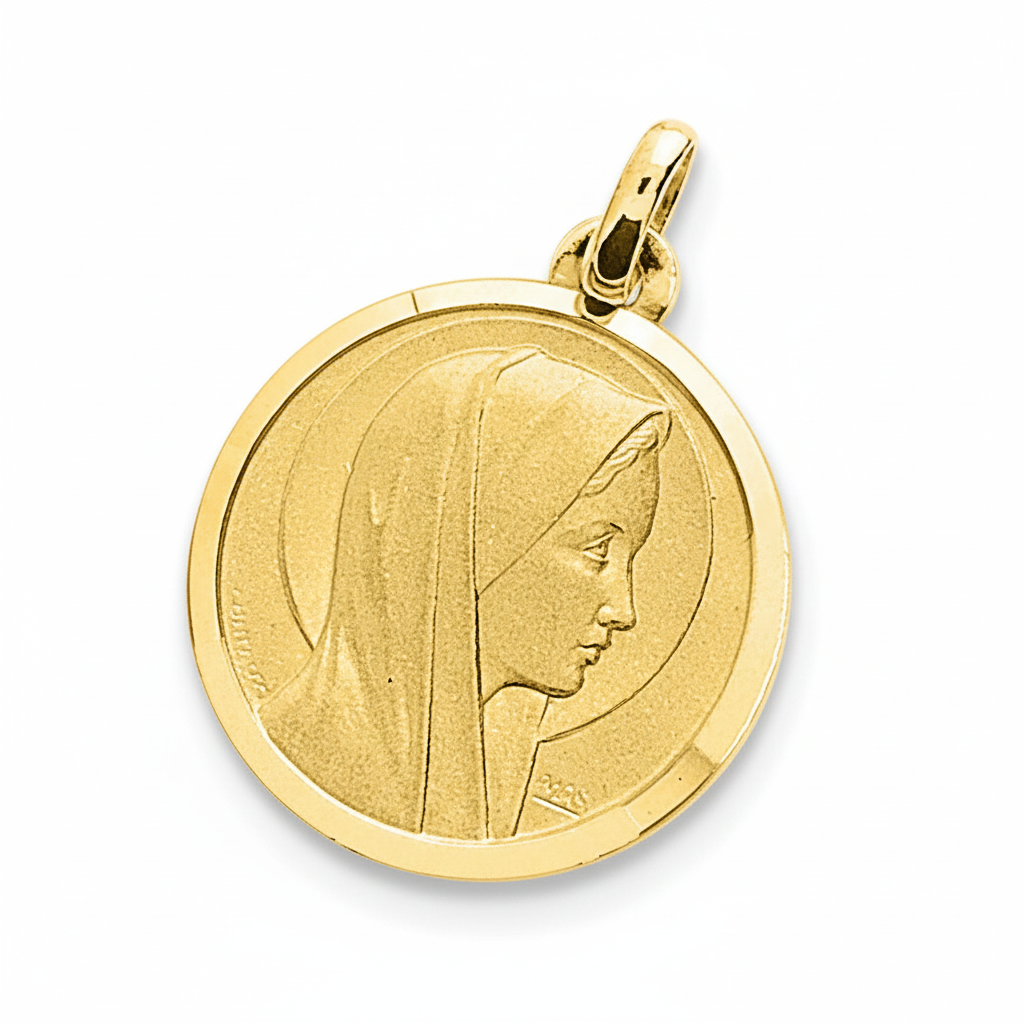 Pendentif Médaille Or 18k Vierge Marie