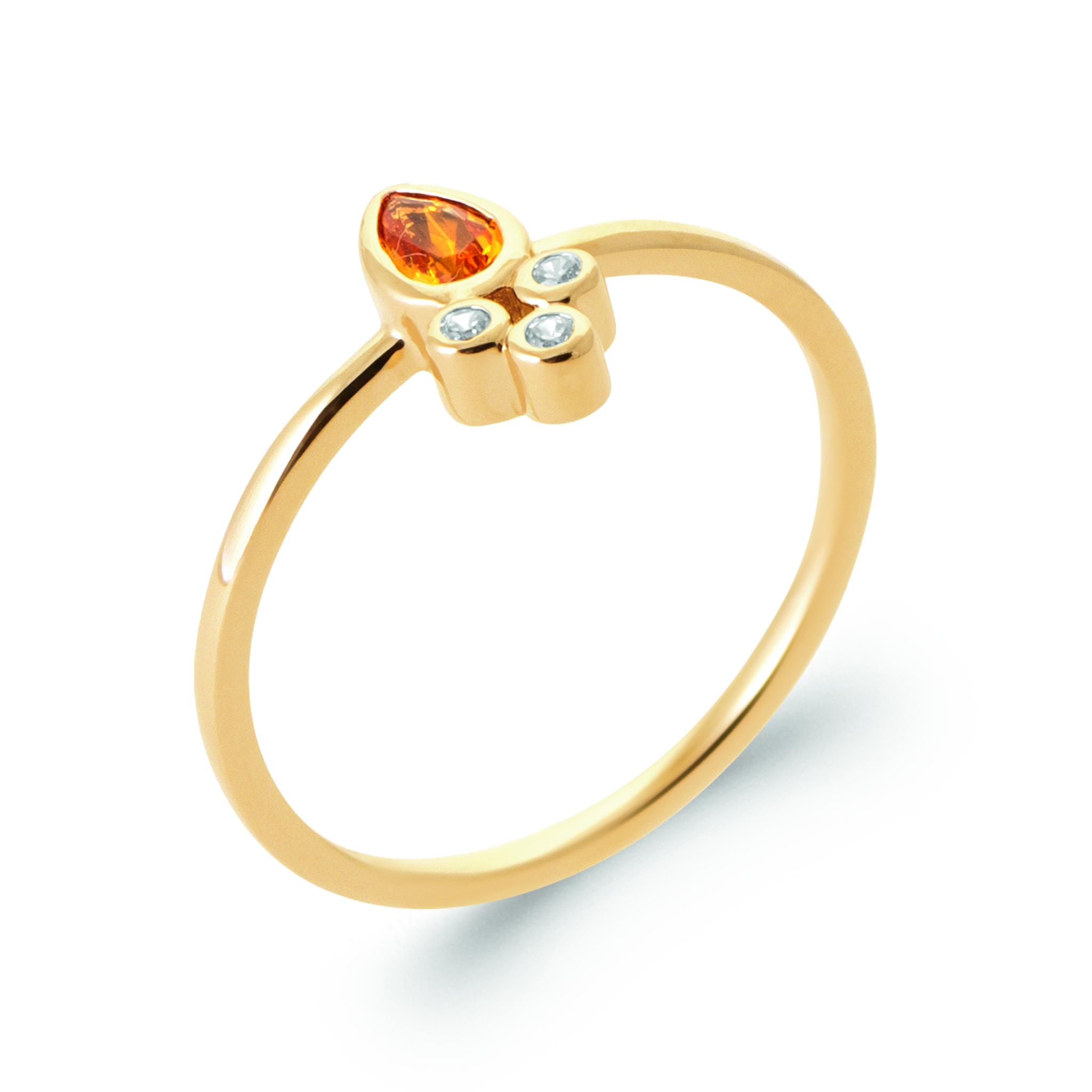 Bague Enfant Plaqué Or Zirconium Couleurs Géométrie