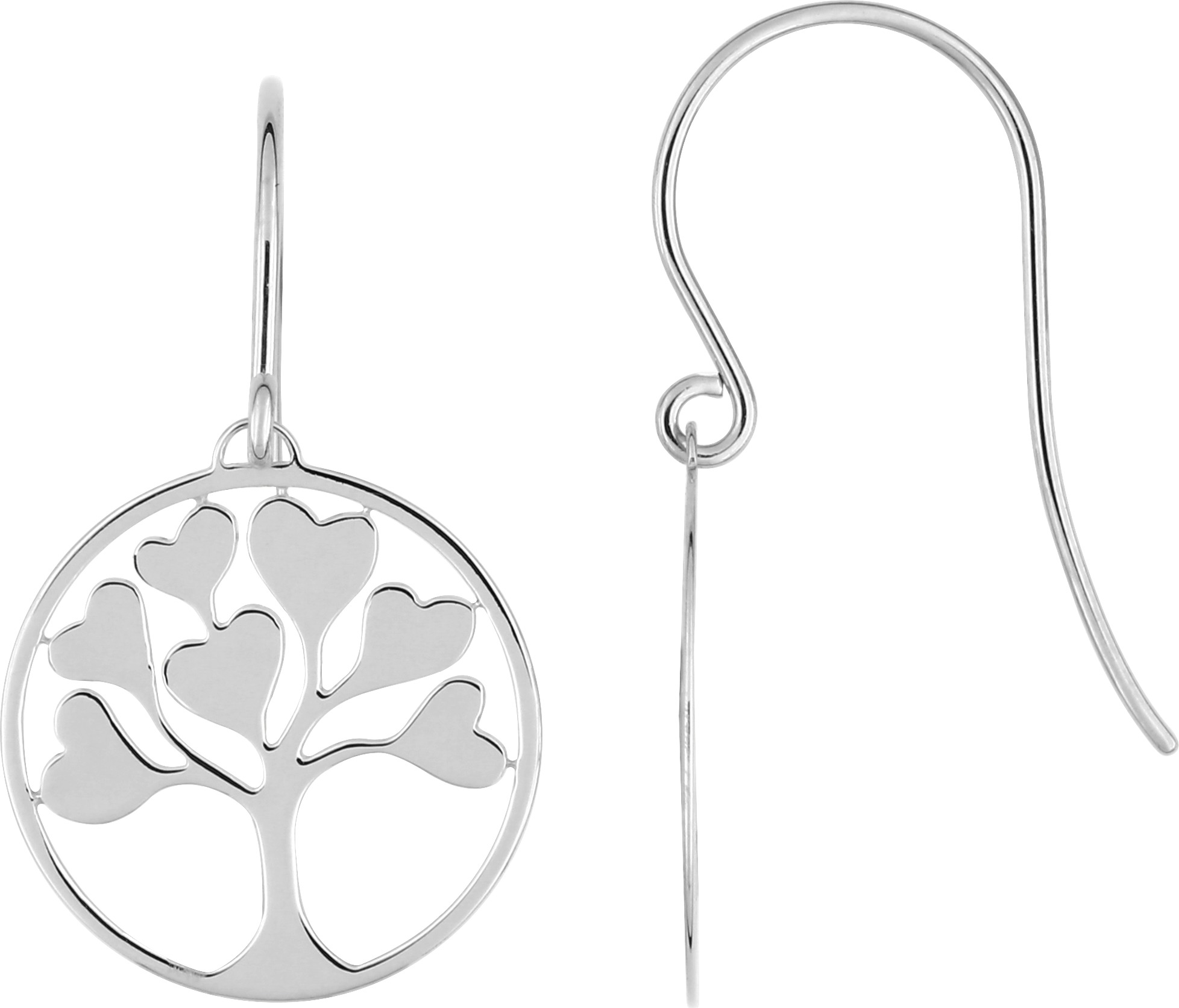 Boucles d'oreilles Argent Rhodié Arbre de Vie