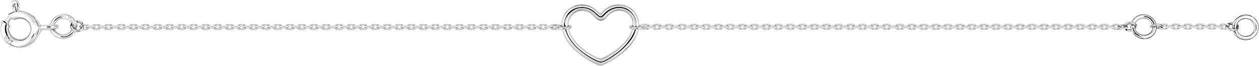Bracelet Or Blanc 18k Longueur 16.5cm Coeur