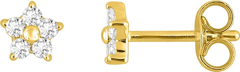 Boucles d'oreilles Clous Or Zirconium Étoile