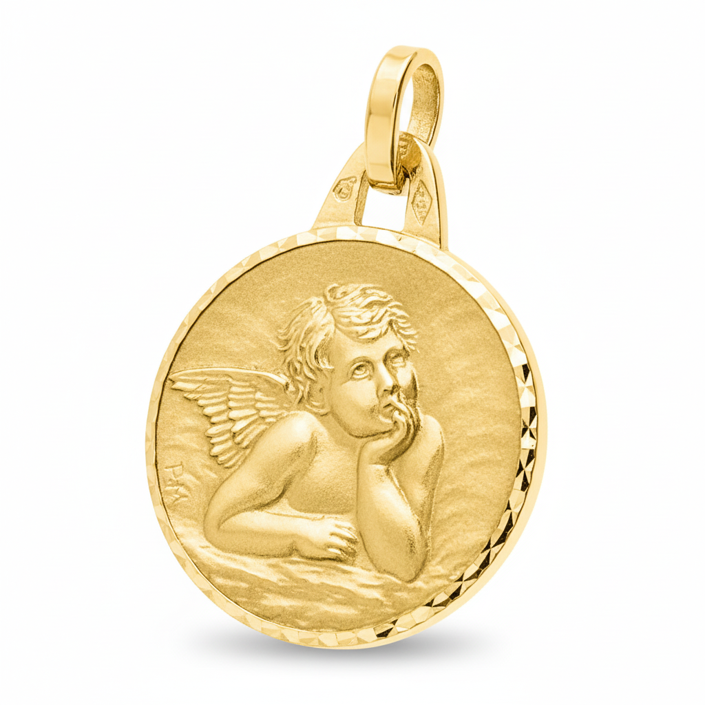 Pendentif Médaille Or 18k Ange de Raphaël