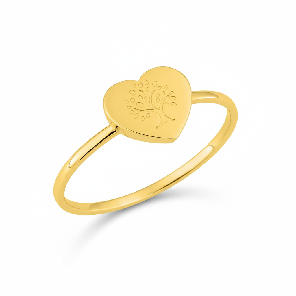 Bague Plaqué Or Coeur