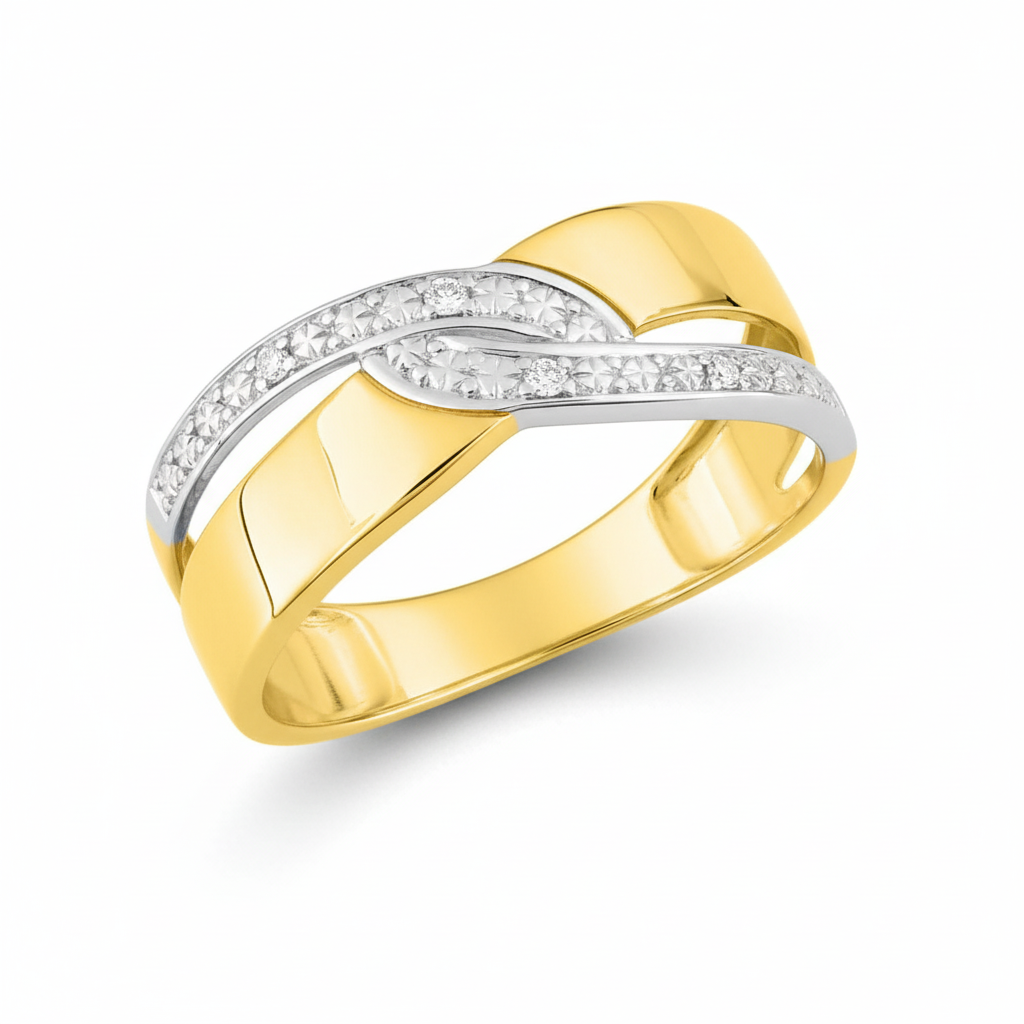 Bague Or Rhodié Diamant 0.03ct GH P2