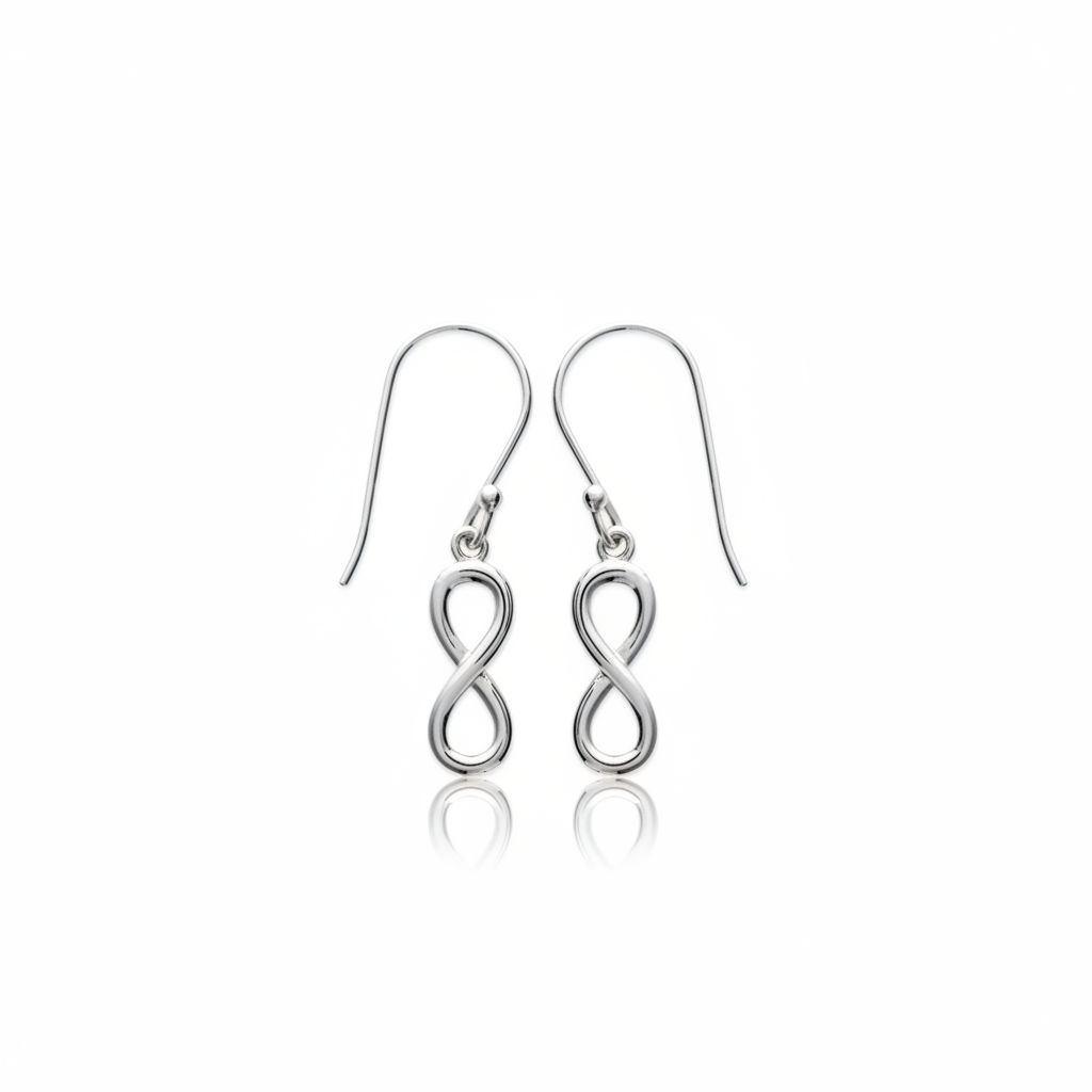Boucles d'oreilles Pendantes Argent Rhodié Infini