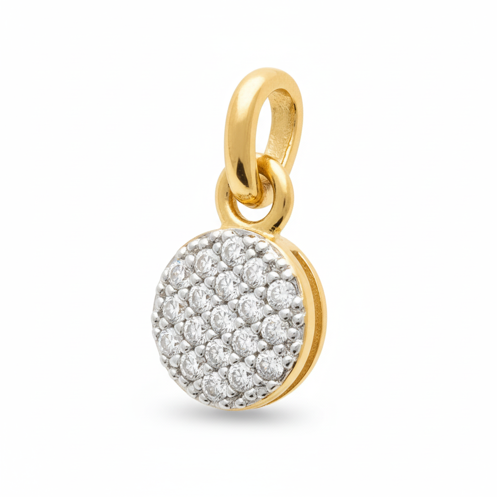 Pendentif Plaqué Or Zirconium Minimaliste - Pendentif