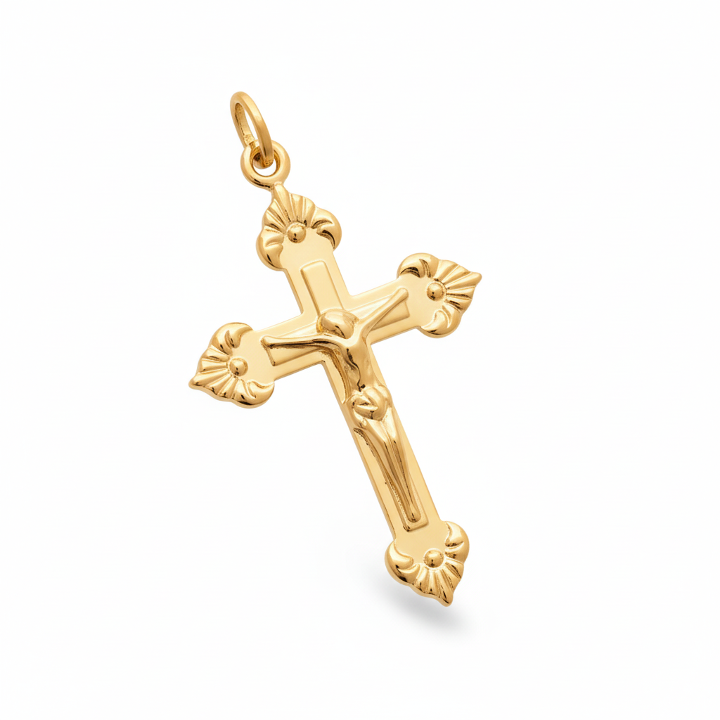 Pendentif Plaqué Or Croix Chrétienne