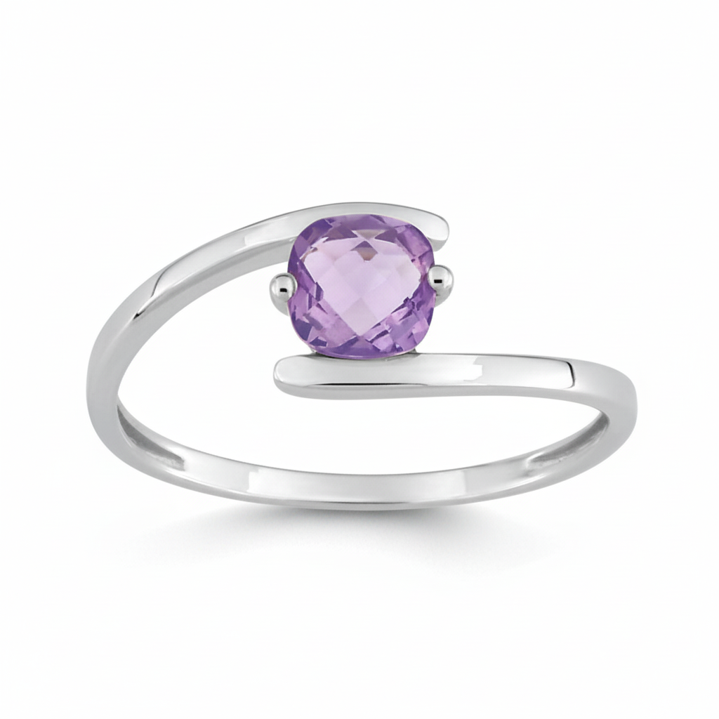 Bague Or Blanc Améthyste