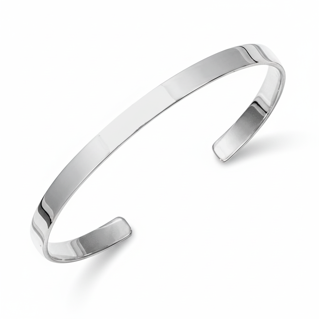 Jonc Homme Argent Rhodié Largeur 5mm - Bracelet