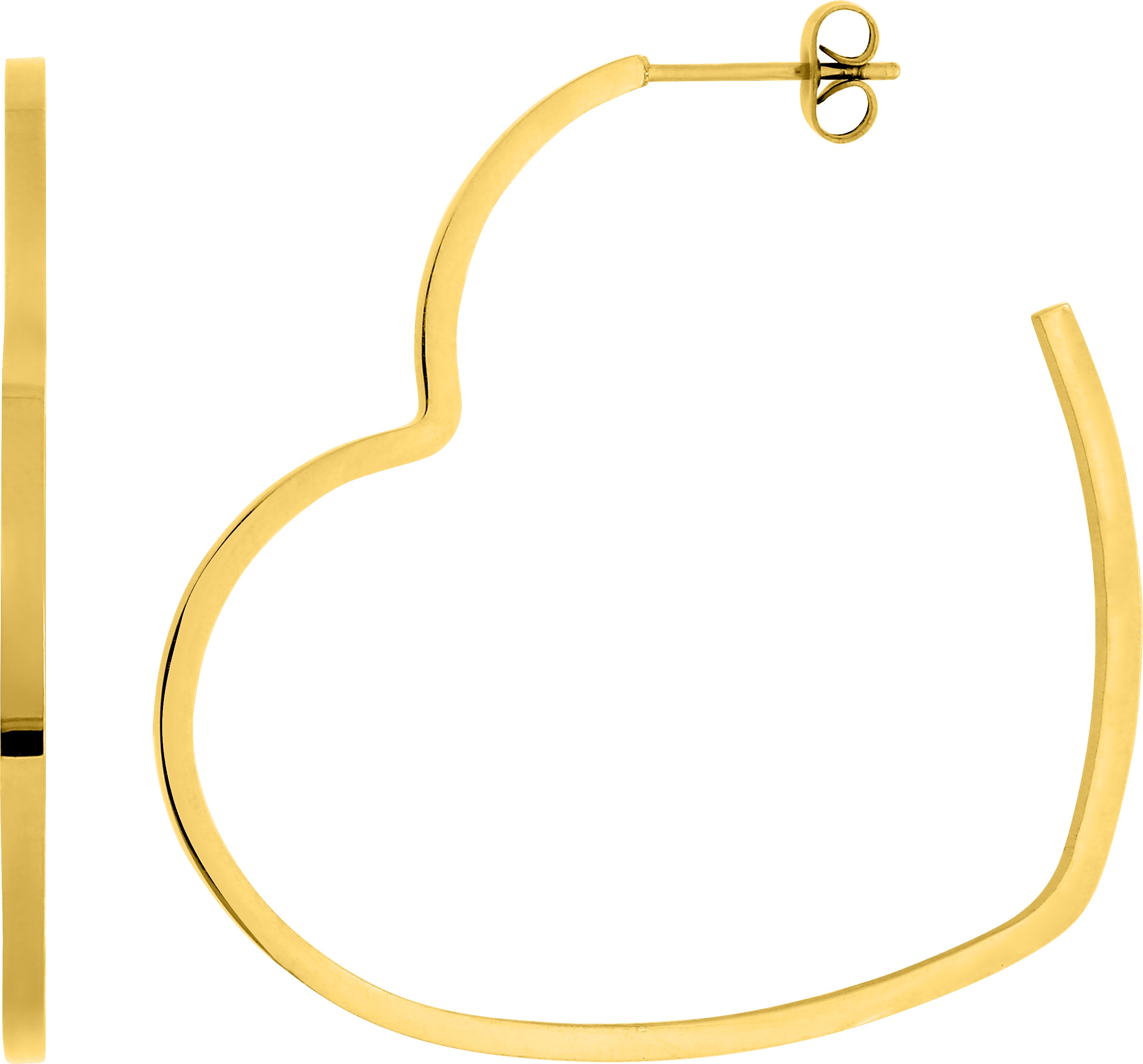 Boucles d'oreilles Demi-créoles Acier Doré Coeur - Boucles d'oreilles