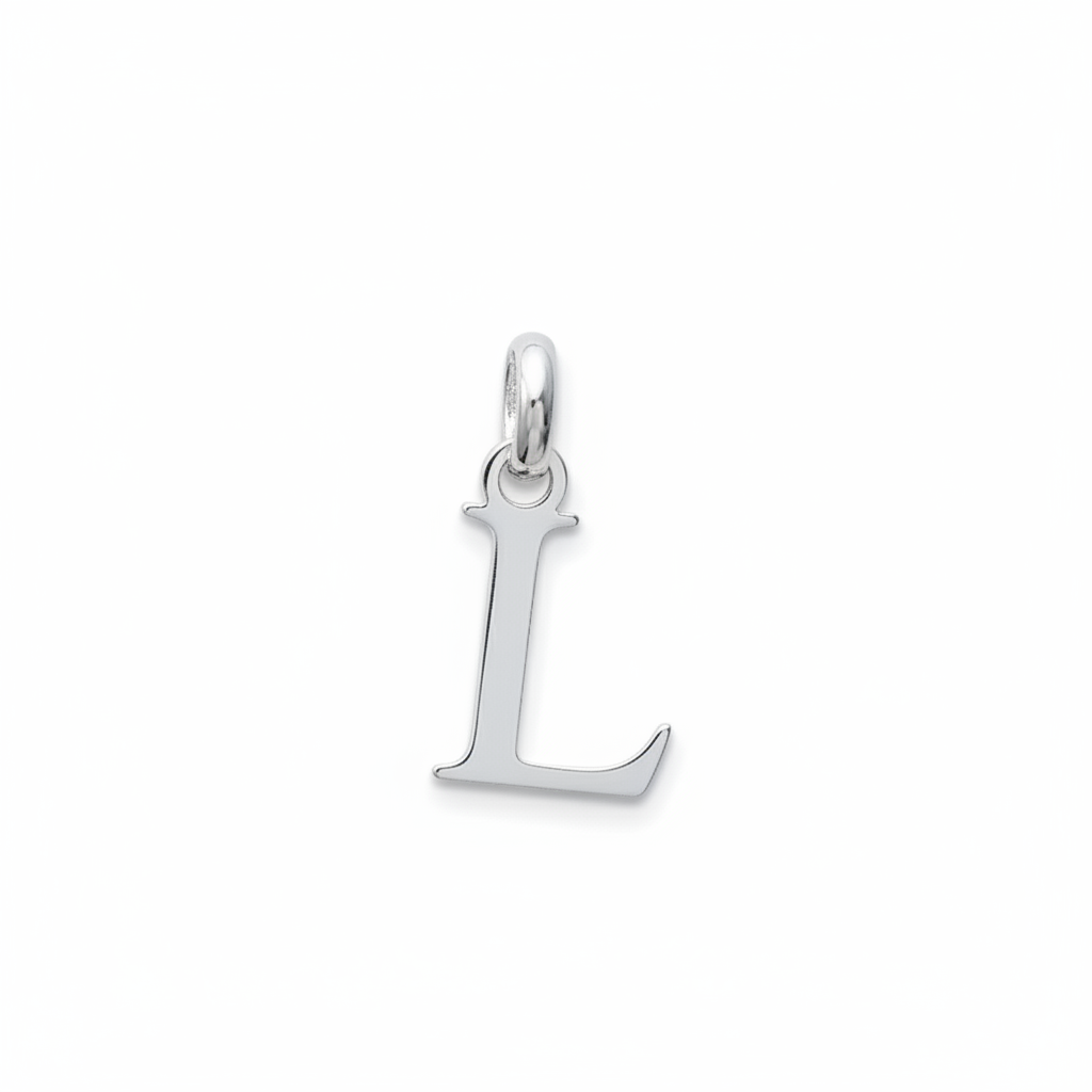 Pendentif Argent Rhodié Lettre