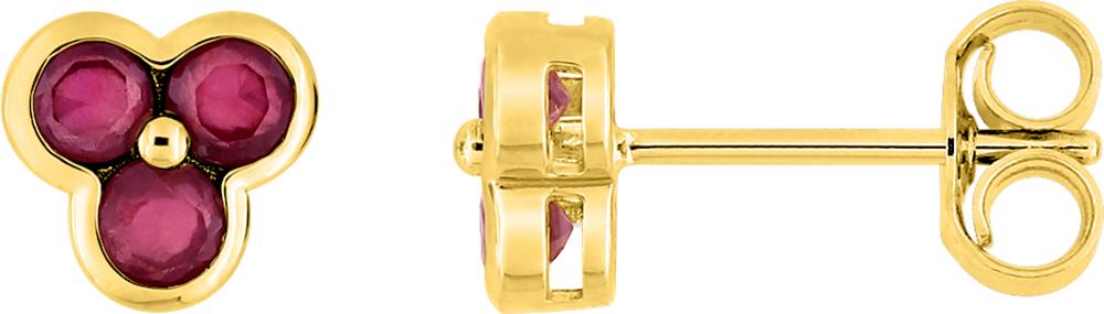Boucles d'oreilles Clous Or Rubis