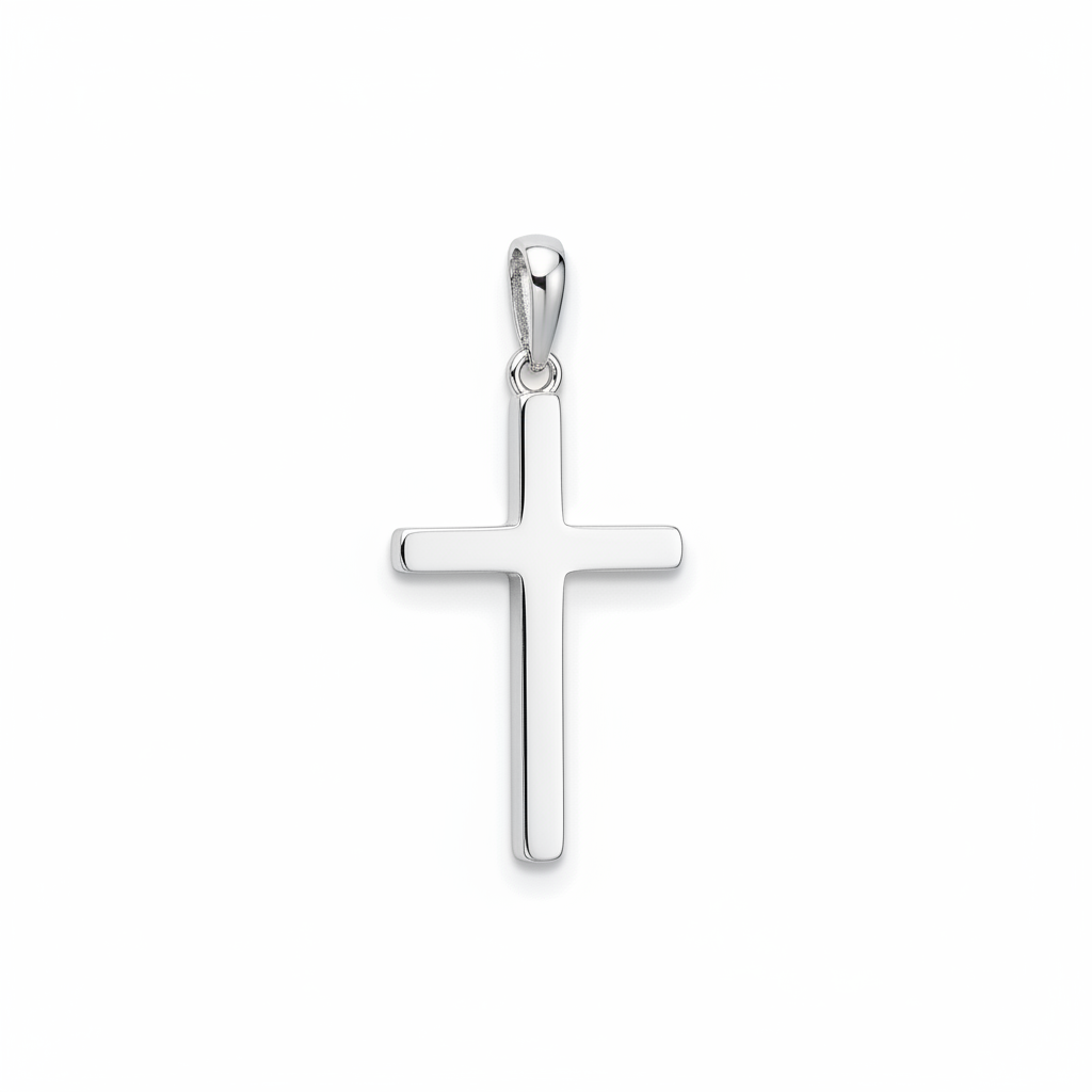 Pendentif Argent Rhodié Croix Chrétienne
