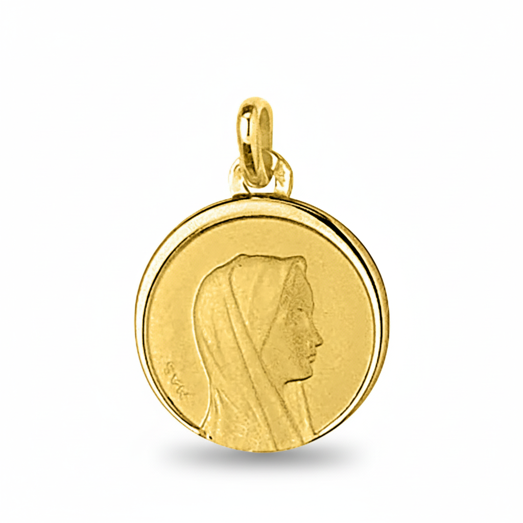 Pendentif Médaille Or 18k Vierge Marie