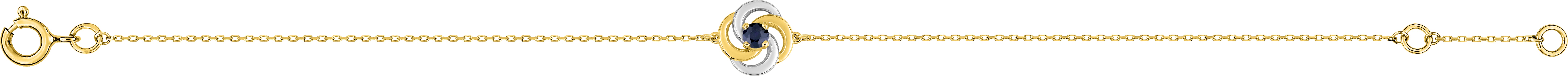 Bracelet Or Rhodié Saphir