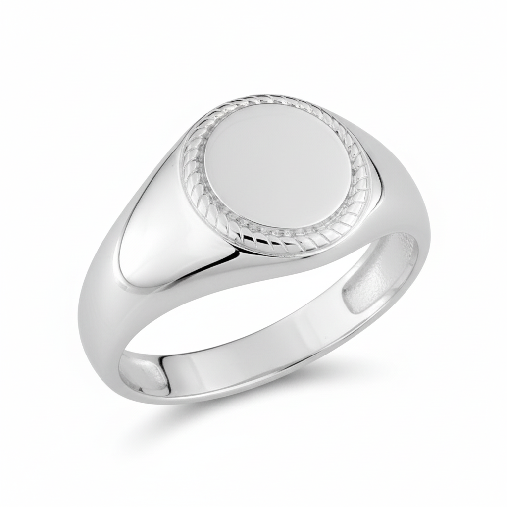 Chevalière Argent Rhodié - Bague