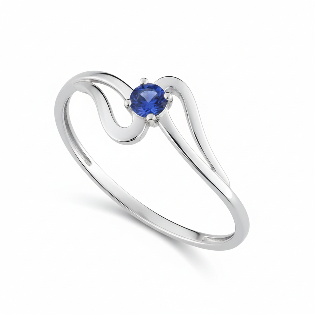 Bague Or Blanc 18k Saphir