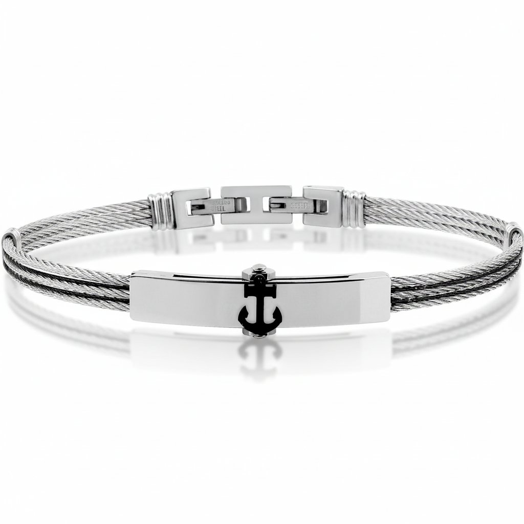 Bracelet Homme Acier IP noir